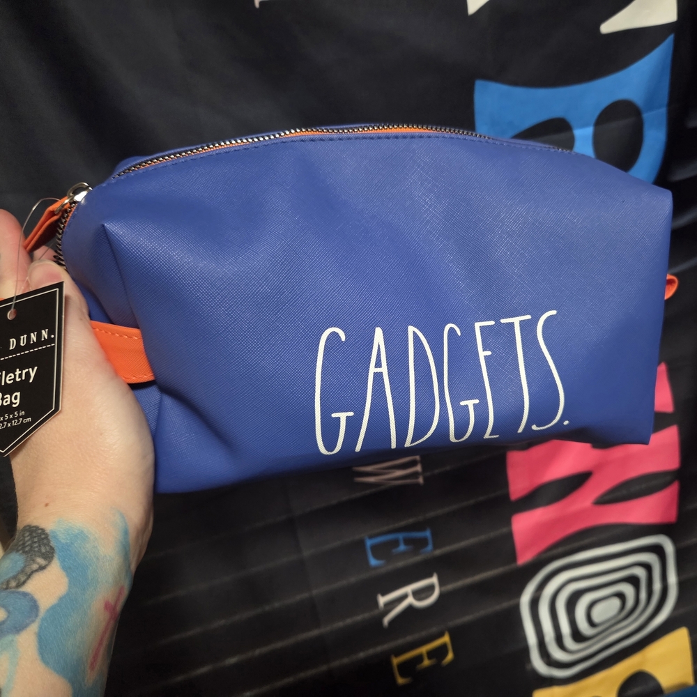 Rae Dunn Gadgets Blue Toiletry Bag